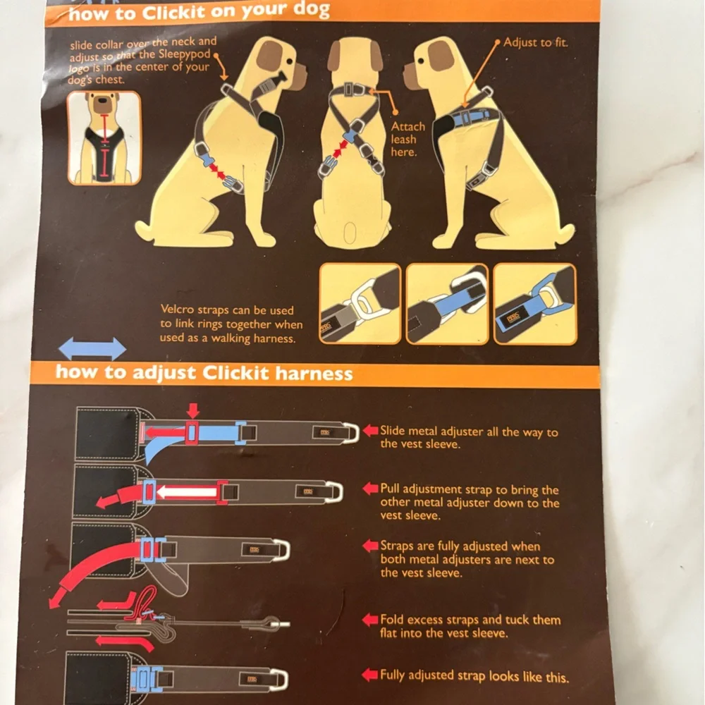 Sleepy Pods Click-It Utility dog travel safety harness extra small